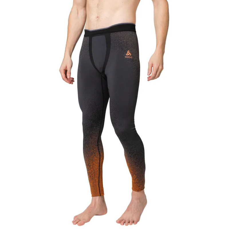 2024 Odlo Blackcomb men's base layer pants oriole grey/orange